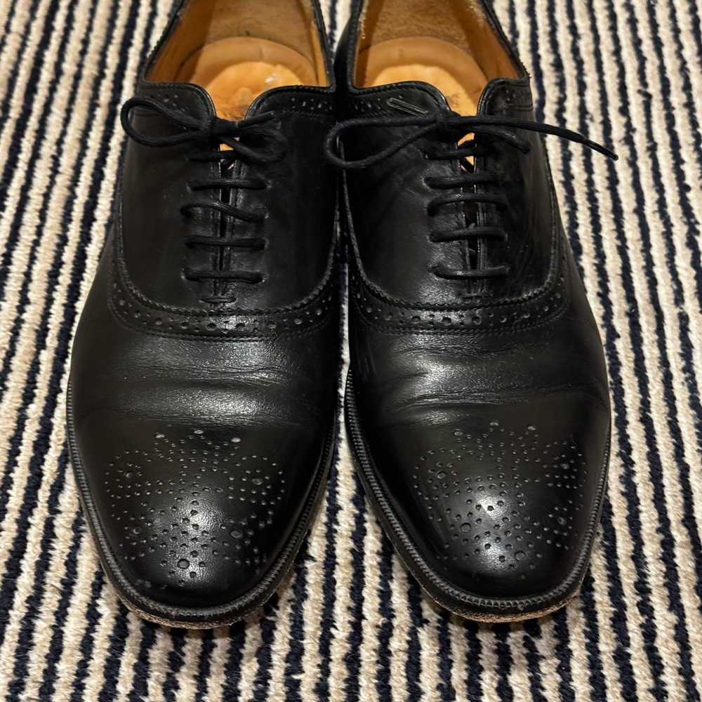 City Angels Damascus- Classic Black Leather Men's Style Fluevog Brogues